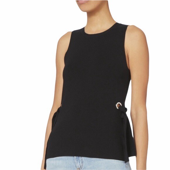 Intermix Top Women Black Leigh Grommet Sleeveless Size Small
