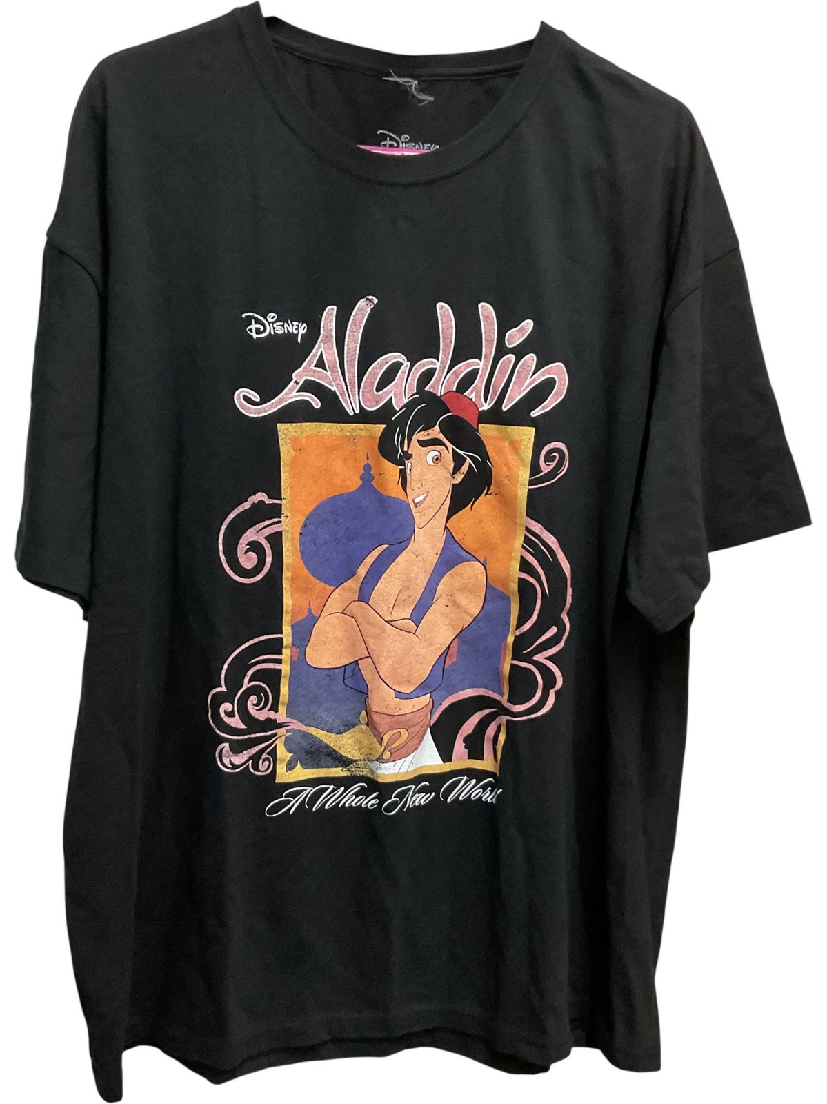 Disney Aladdin Black T-Shirt Short Sleeve Graphic Print – Size L
