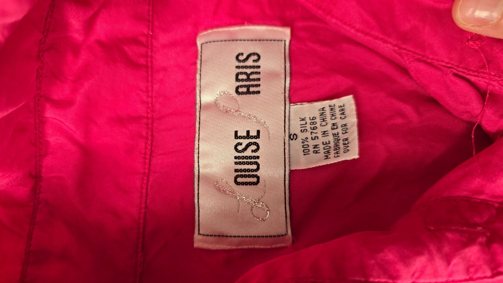 Vintage Louise Paris 100% Silk Hot Pink Shirt Size S – Oversized Button-Up