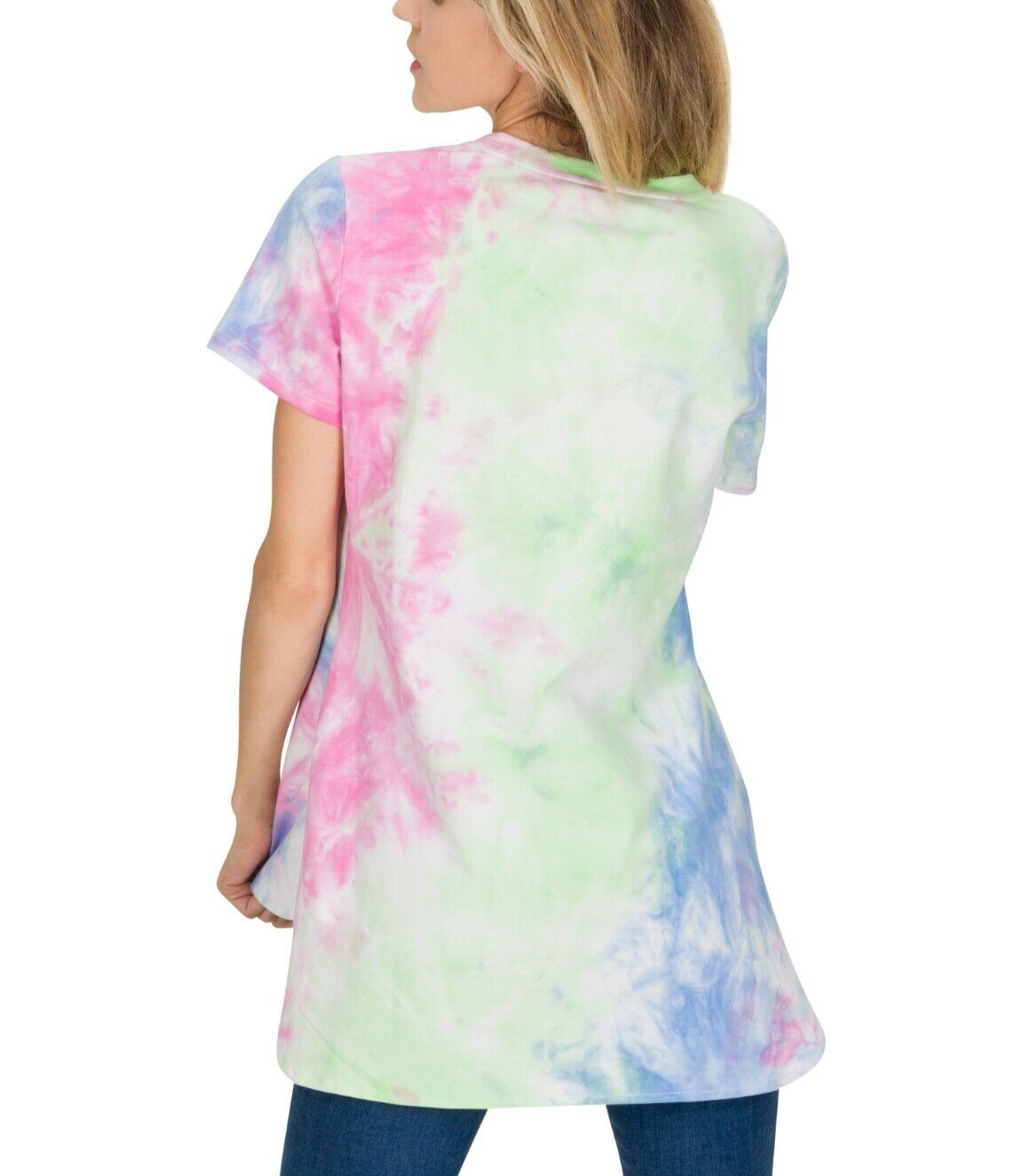tie dye below hip short sleeve