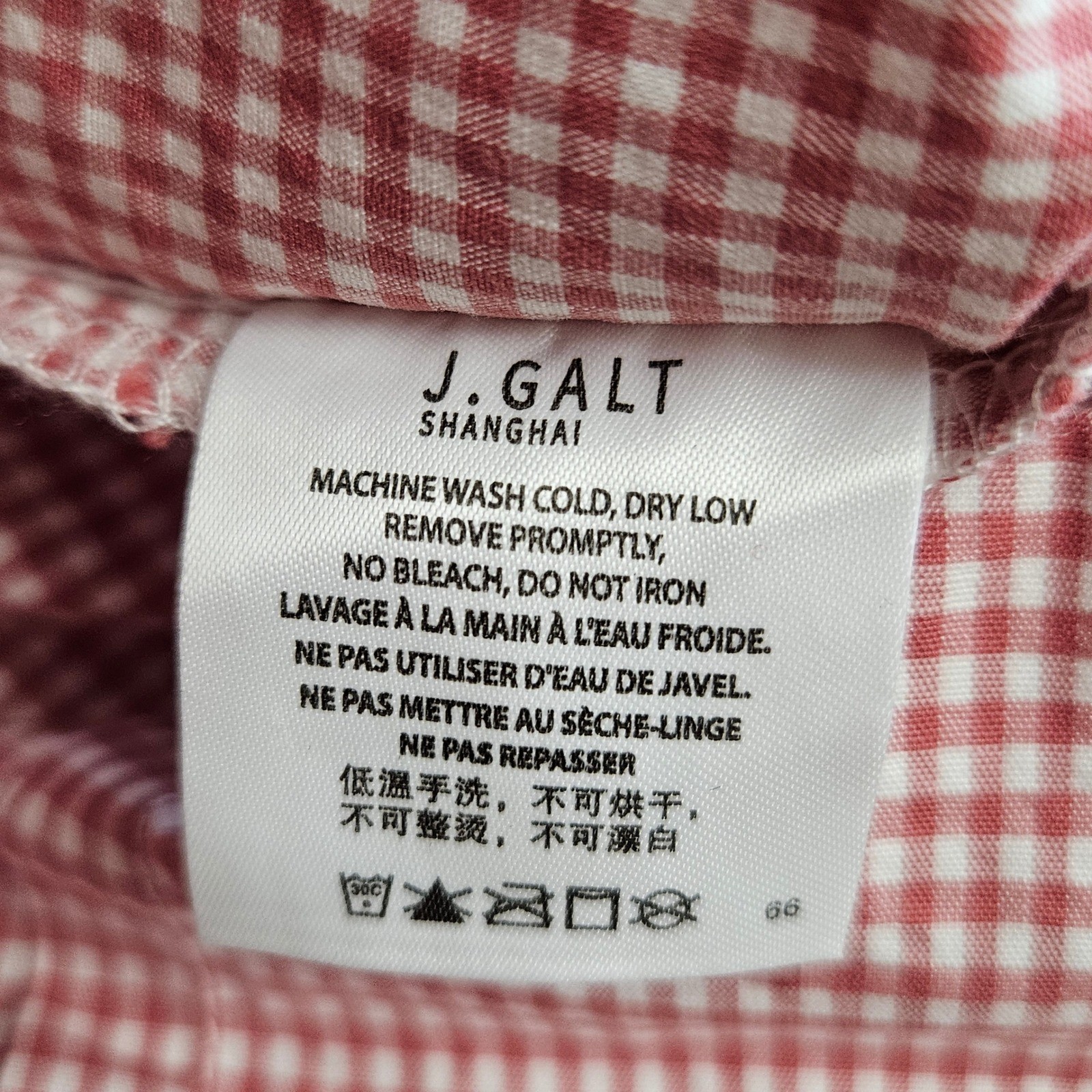 John Galt Brandy Melville Rue Top Red Gingham Short Sleeve Button Down Shirt