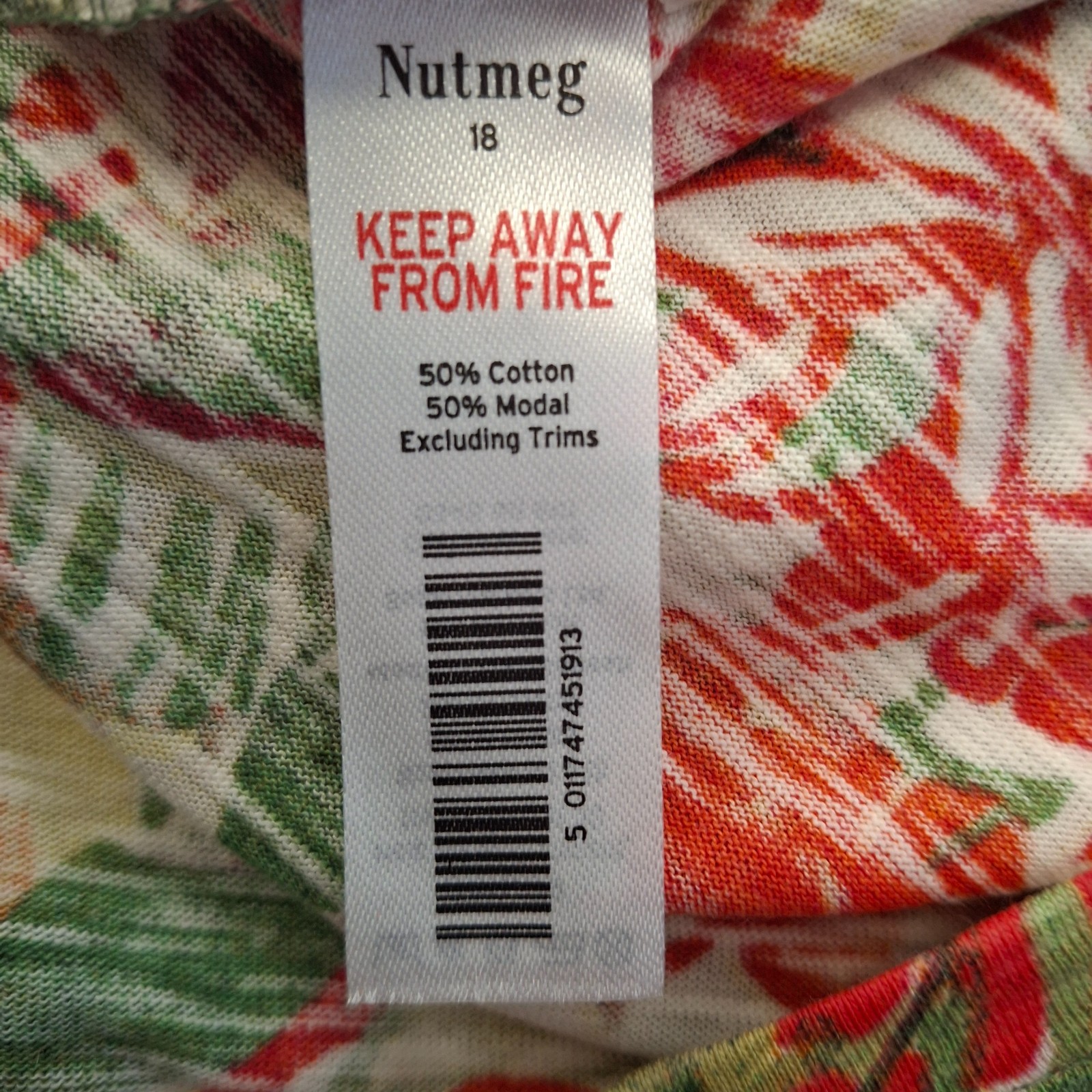 Nutmeg Floral Summer Top UK 18 Sleeveless Henley Neck Button Front Holiday Casua
