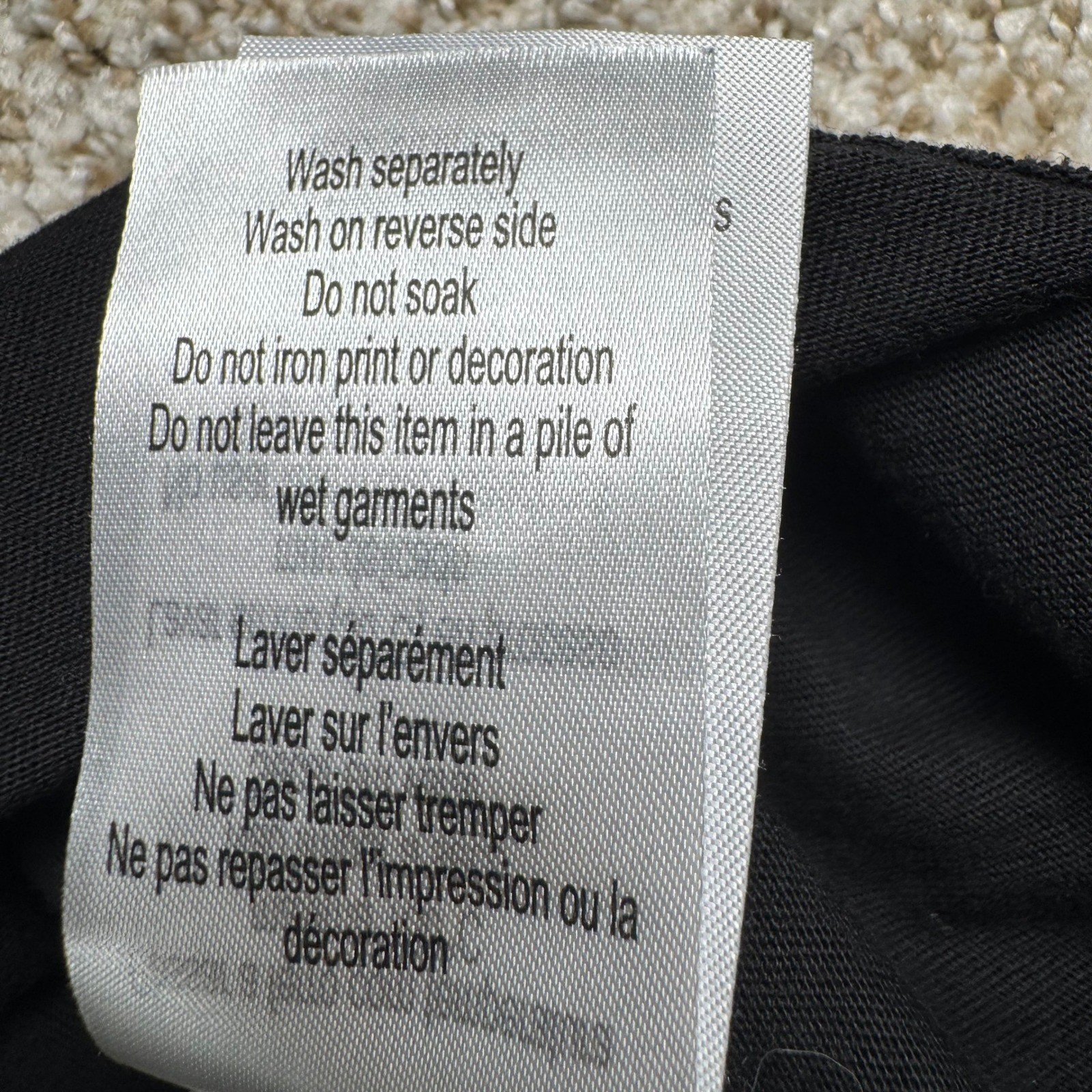 Lacoste Relaxed Fit Black Graphic Logo T-Shirt Womens Size 34 XS 100% Cotton