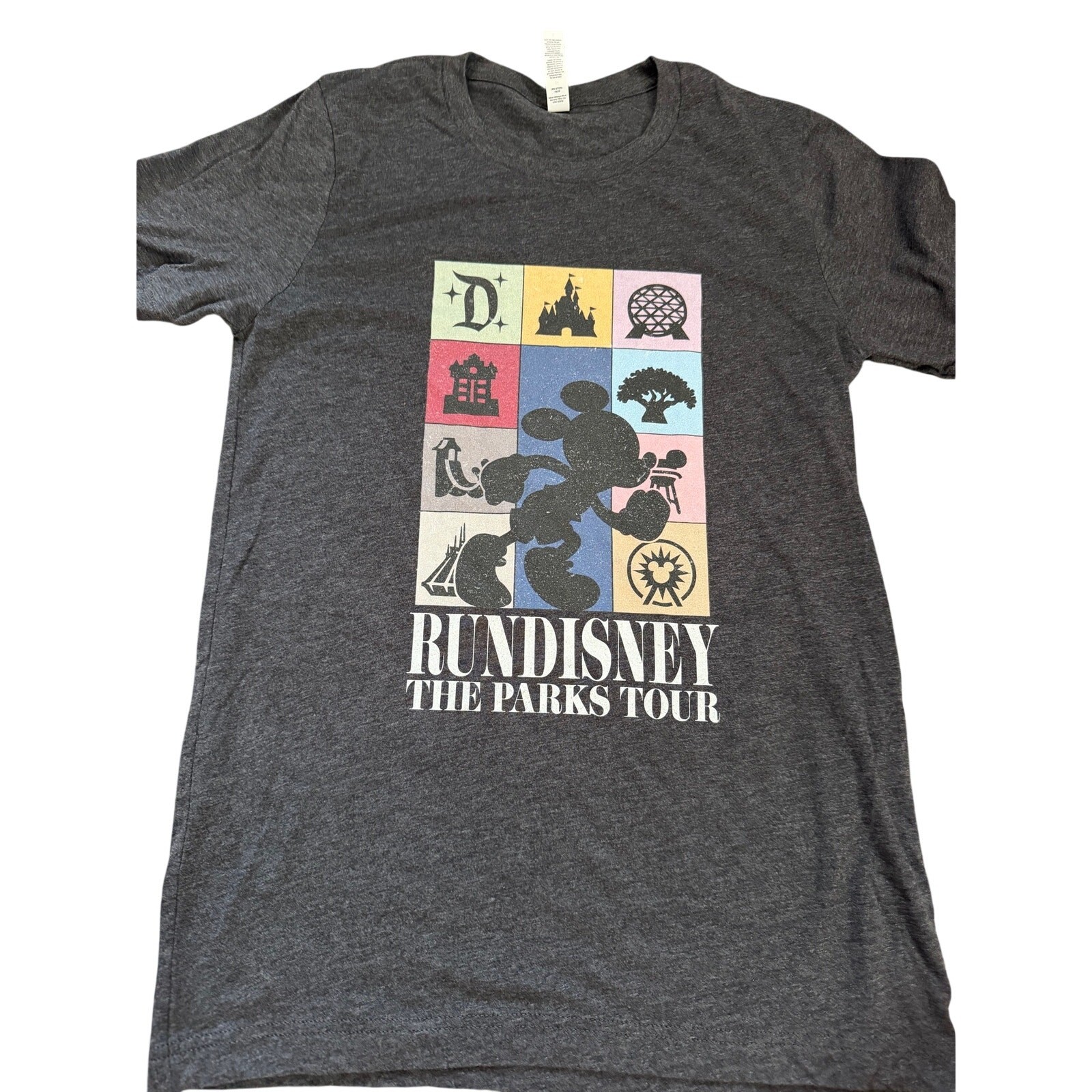 runDisney The Parks Tour Shirt Adult Small Bella Canvas Charcoal Graphic Tee