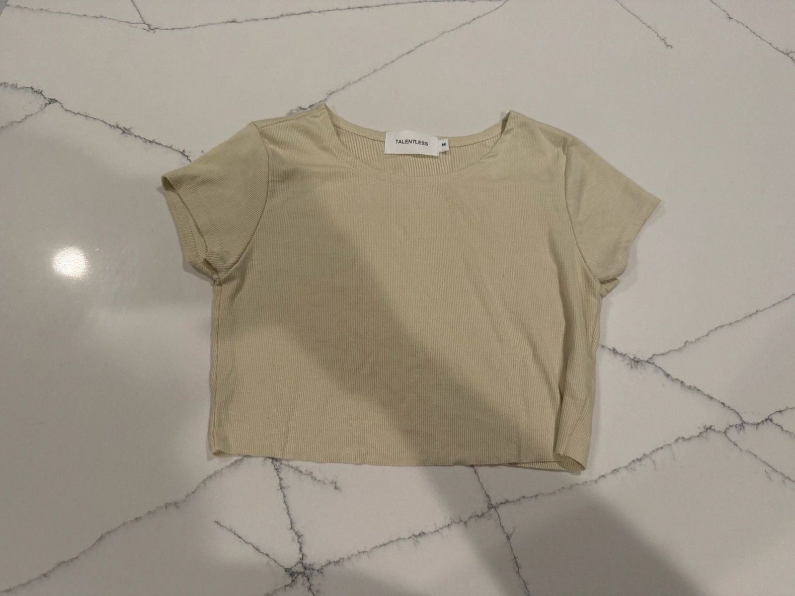 Talentless Women’s Raw Hem Ribbed Crop Baby Tee