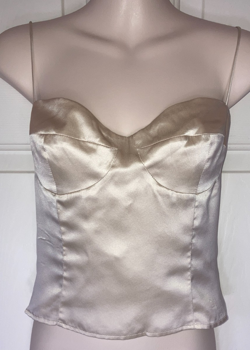 Reformation Champagne Silk Bustier Style Cami Camisole NWOT S Small