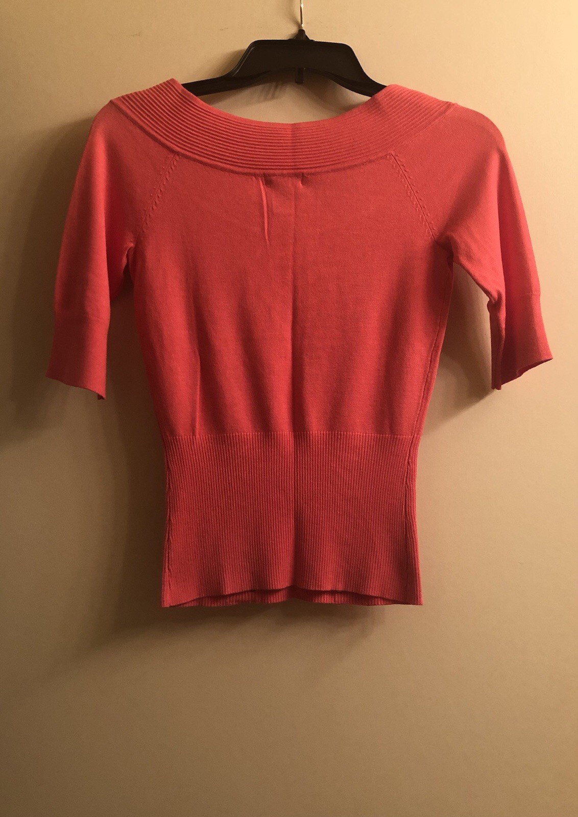 Cache Top w/Braided Grommets, Coral & Silver, Size XS. Worn Once