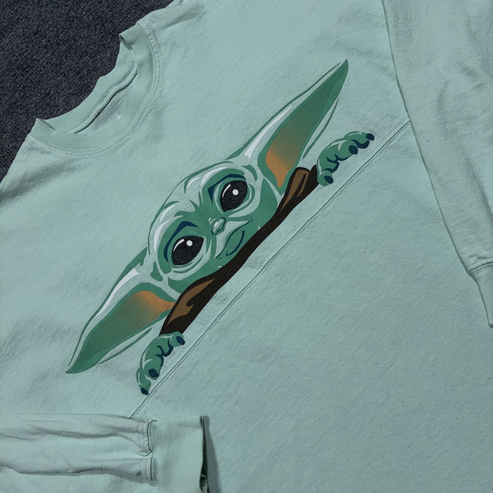 Disney Star Wars Shirt Womens Small Grogu Mandalorian Spirit Jersey Long Sleeve