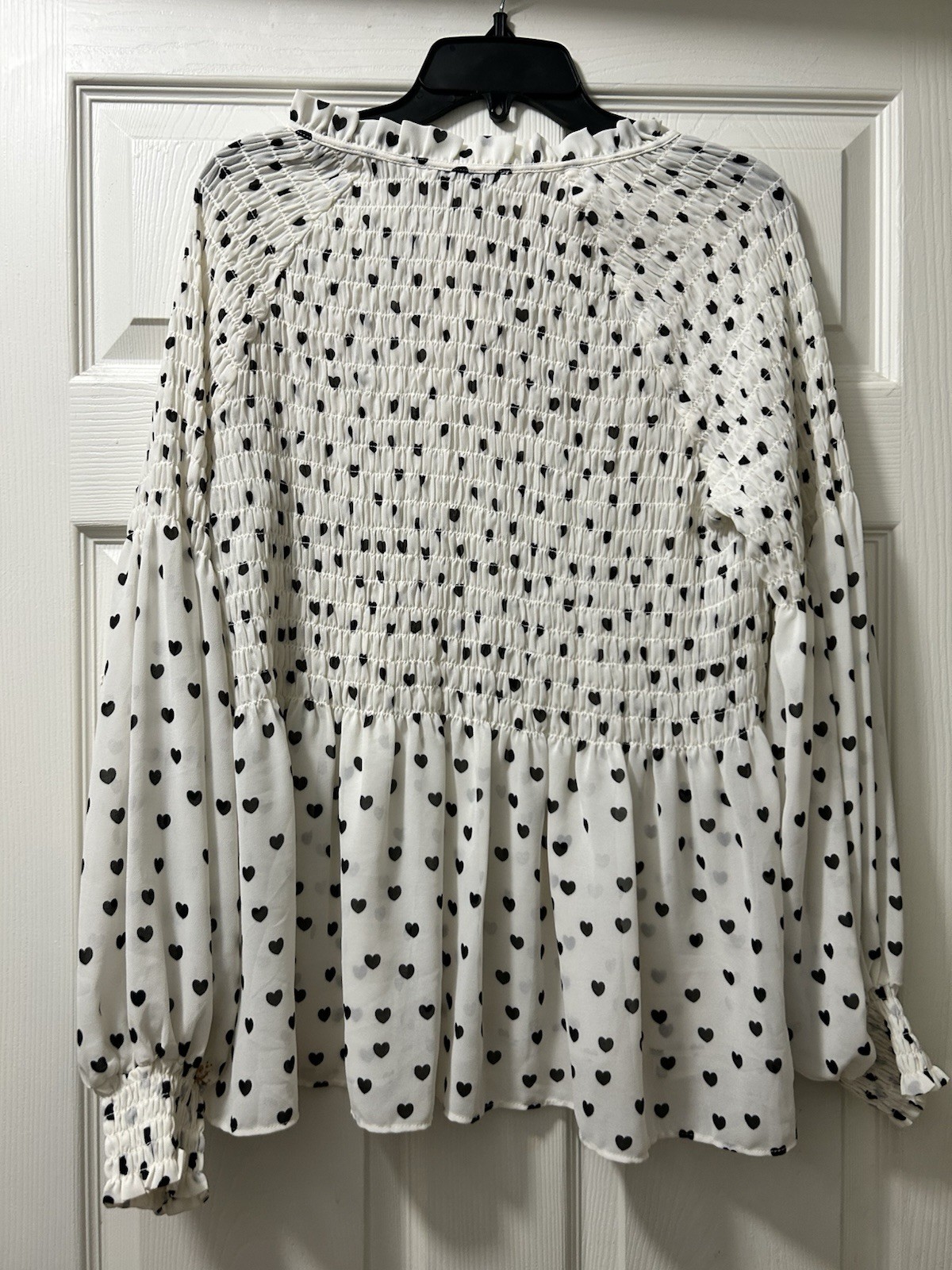 Ladies Rose & Olive Sheer Tunic Large Poka Dot Blouse