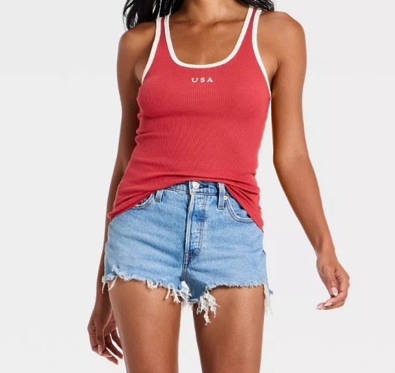 Women’s Fitted Pullover Tank Top – Universal Thread™ Red L -NEW