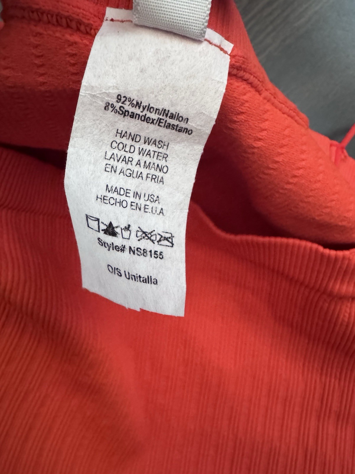 Nikibiki Orange Solid Ribbed Straight Neck Spaghetti Strap Cami One Size