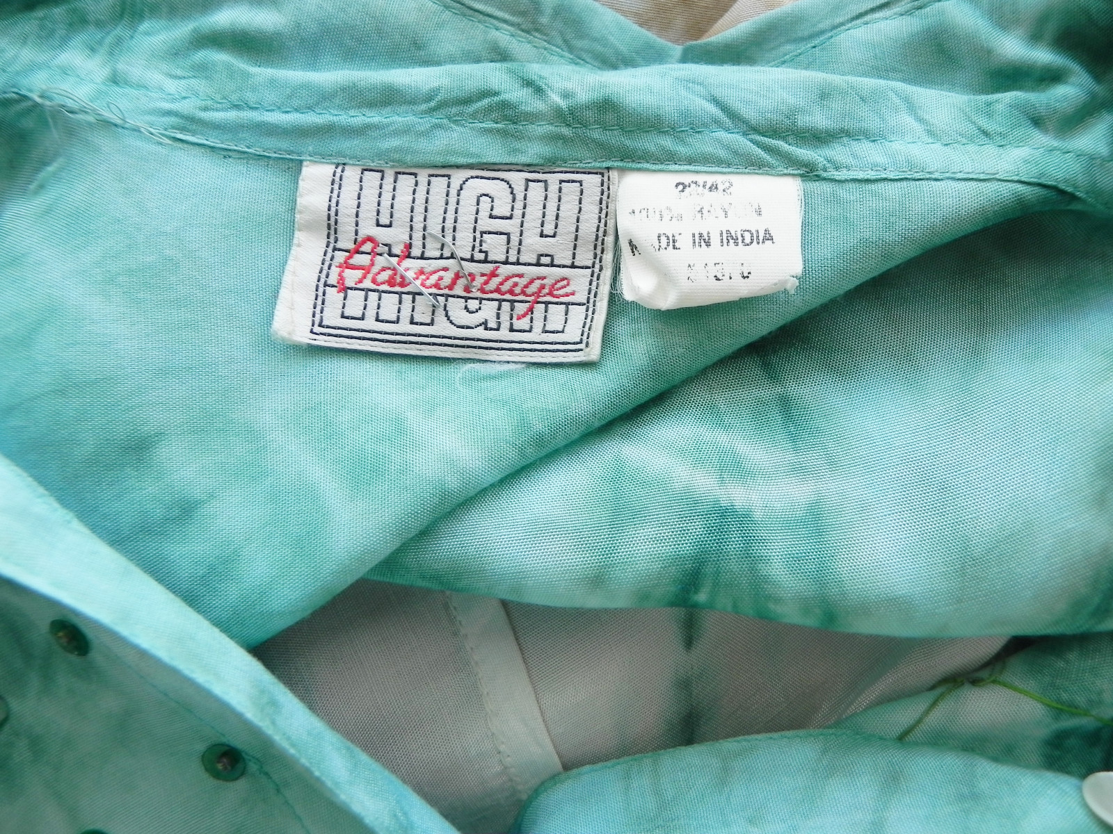 High Advantage Button Down Shirt Tie-Dye Long Sleeve Sequin Trim Size 3X(Fits1X)