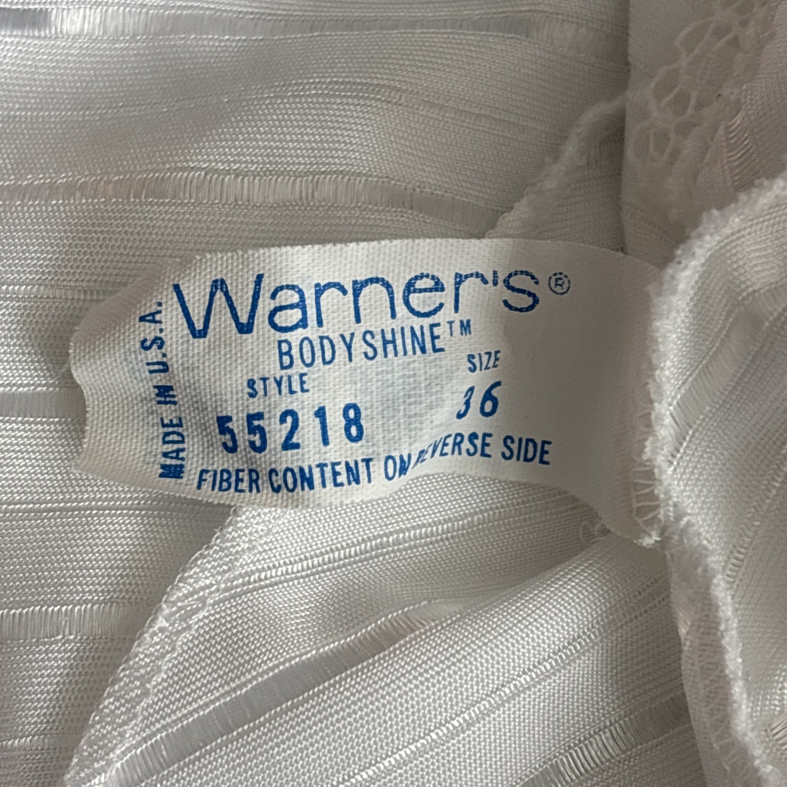 VTG Warners Bright Stripes White satiny Lace Cami tank Top lingerie Girly