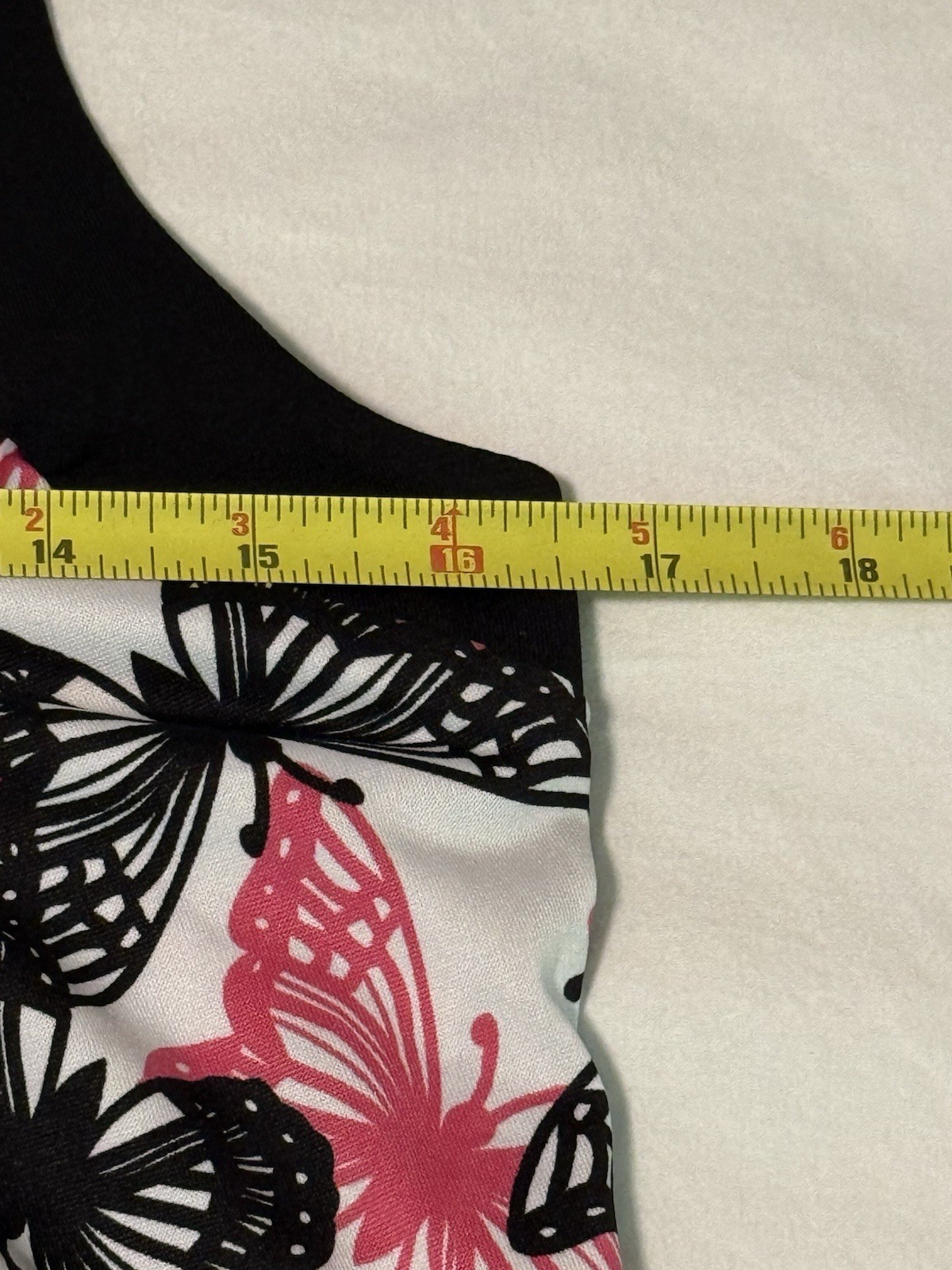 StudioY Women’s L Halter Top Adjustable Tie Crossover Butterfly Black Pink White