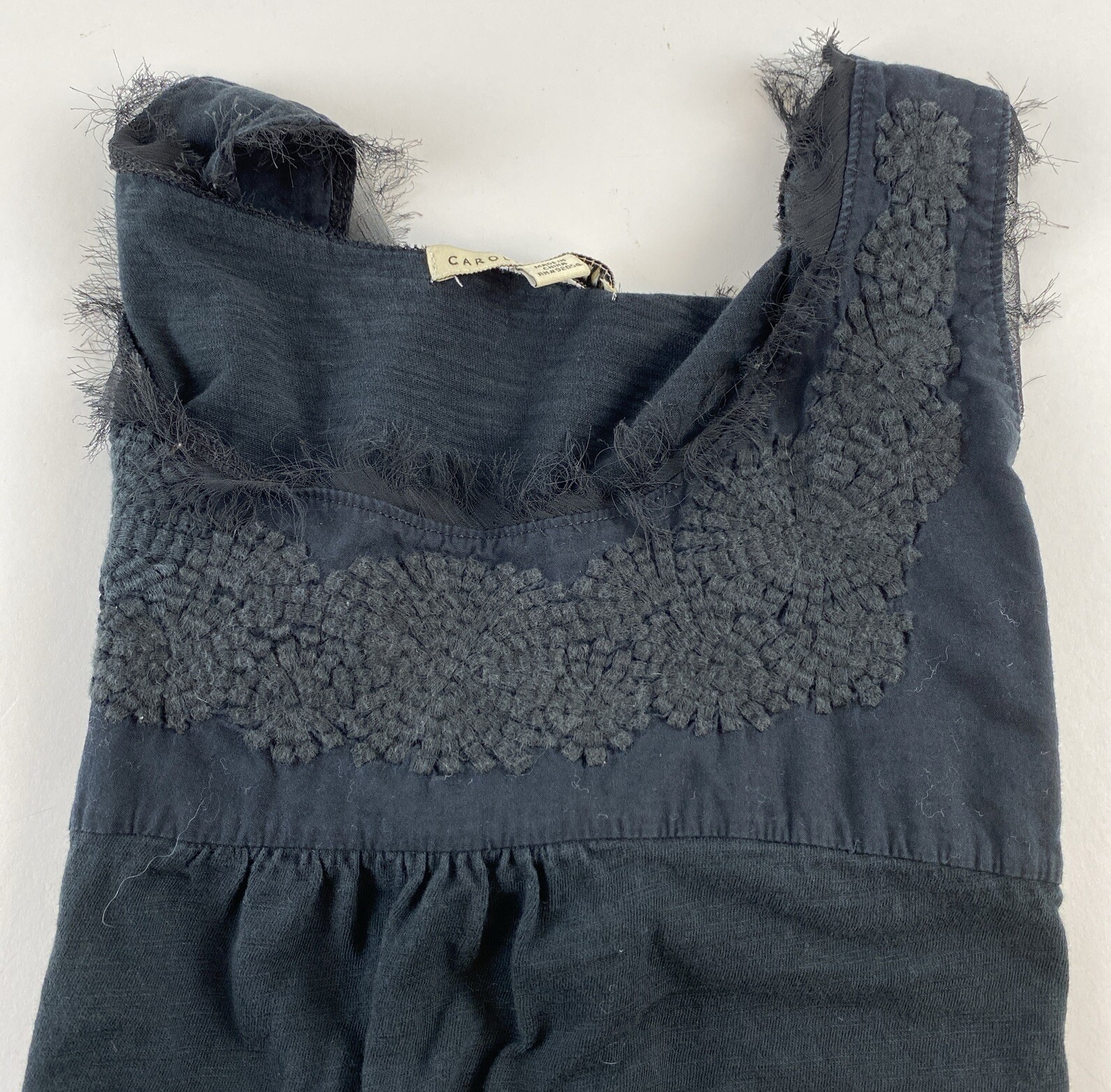 Carolyn Taylor women’s stretch sleeveless top “hairy” neckline black size XL