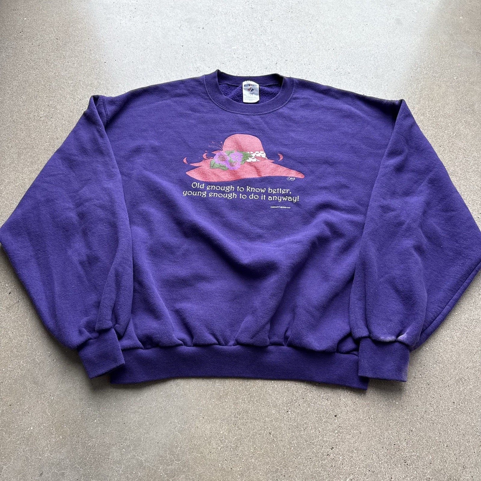 RED HAT SOCIETY Sweatshirt “Old Enough To Know Better, Young Enough Large
