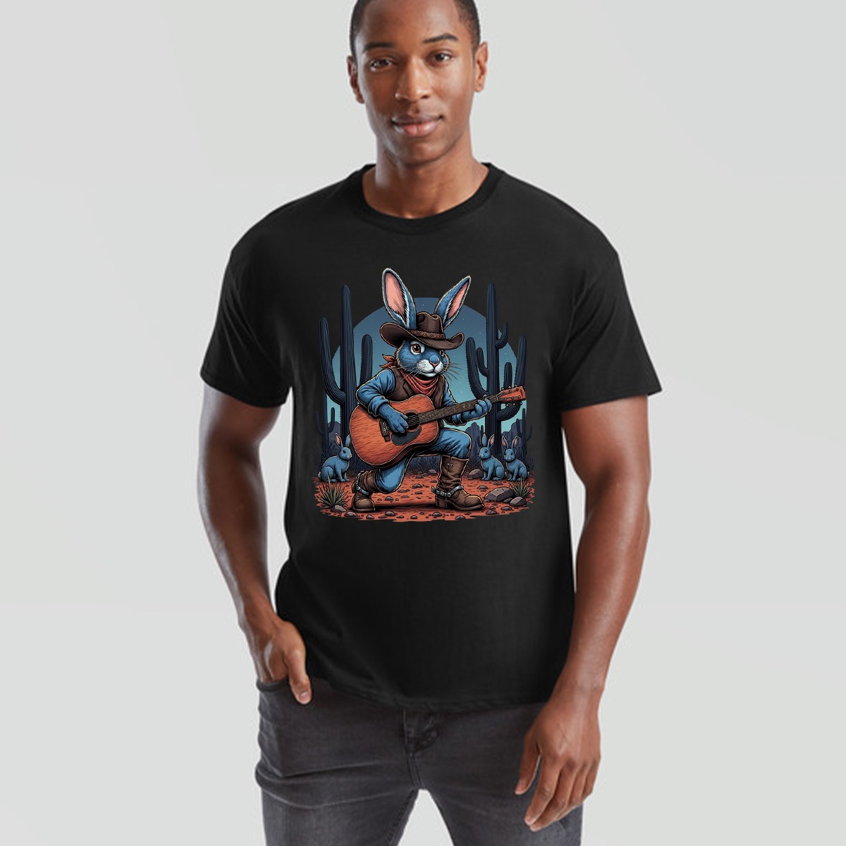 Easter Bunny Cowboy Country Music Unisex Tshirt