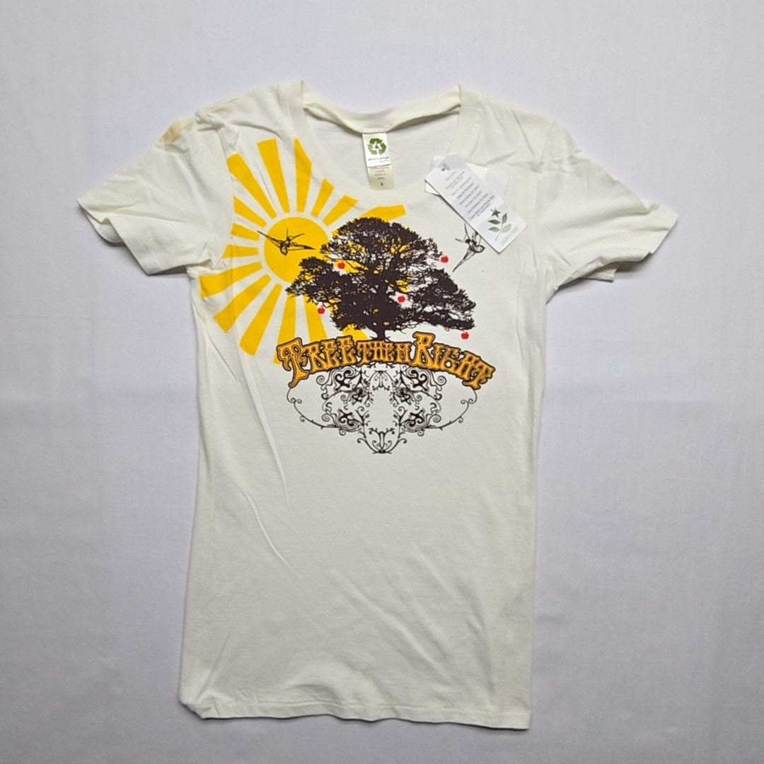 Alternative Earth Tree Graphic Shirt Organic Cotton Ivory Nature Small S Tee