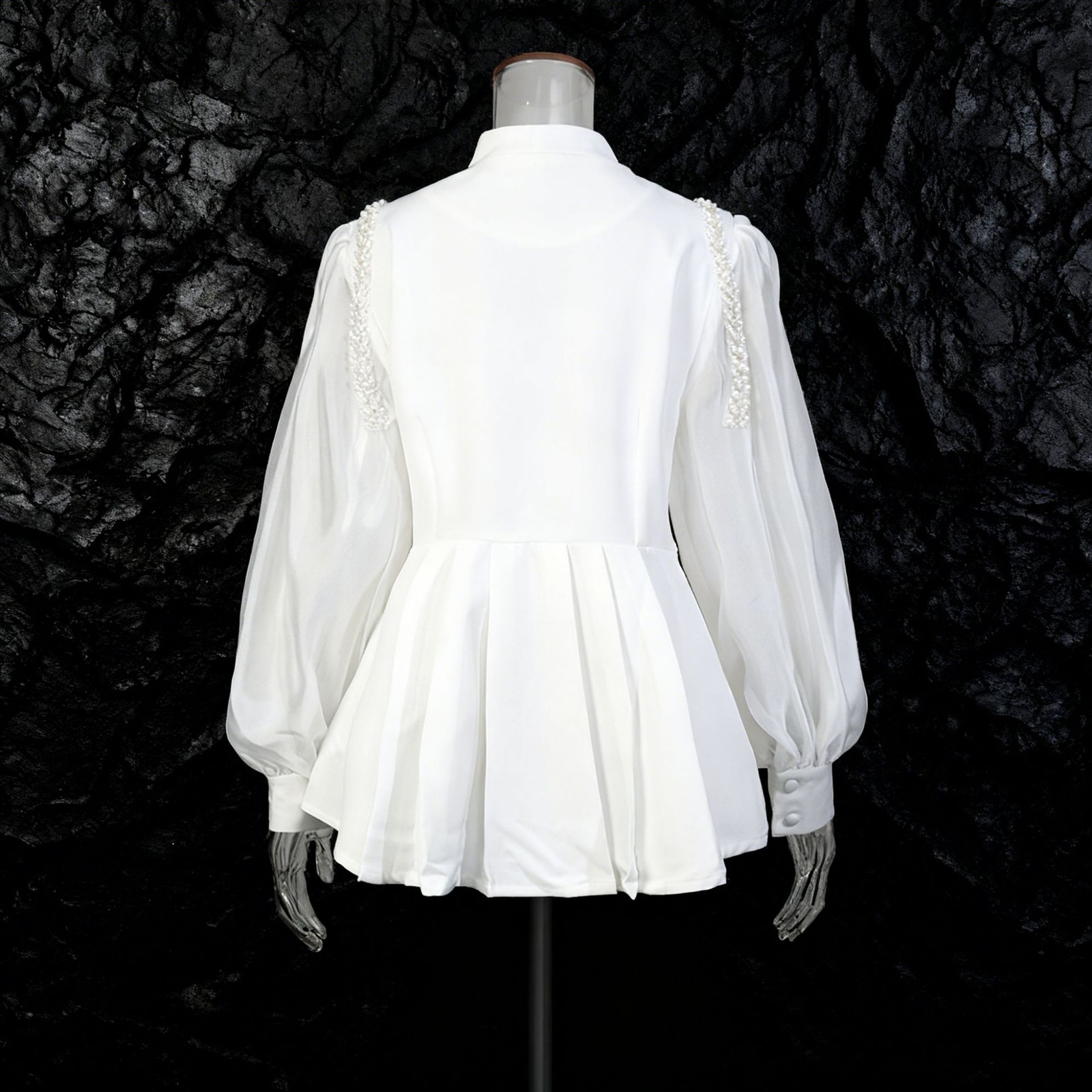 2026 Spring New Casual Top V Neck Diamond Long Sleeve Slimming Mesh Shirt Blouse