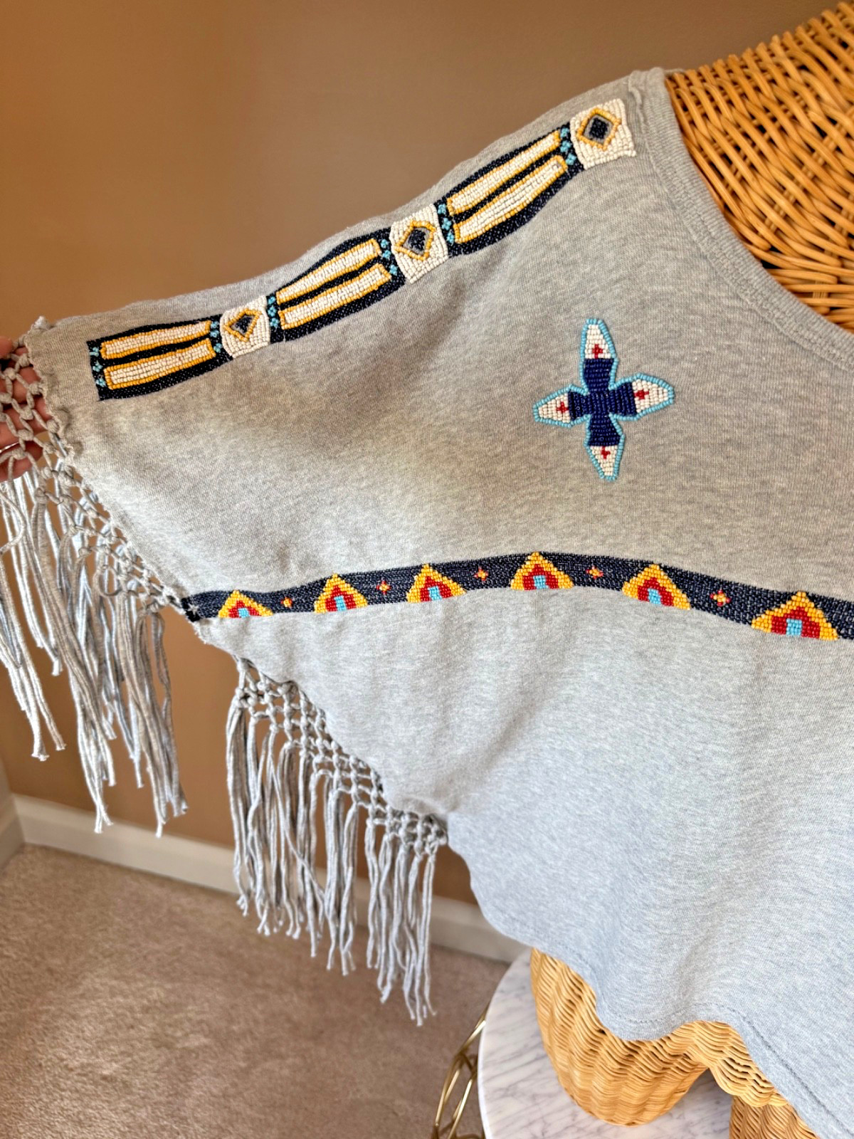 Ralph Lauren Vintage Beaded Fringe Top- Size M
