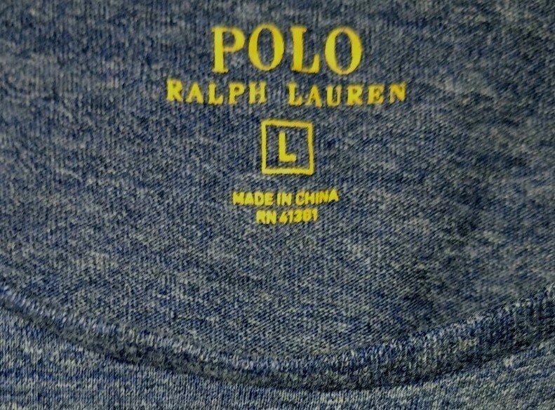 Polo Ralph Lauren Blue Heather Pocket T-Shirt Men’s Large 100% Cotton Pony