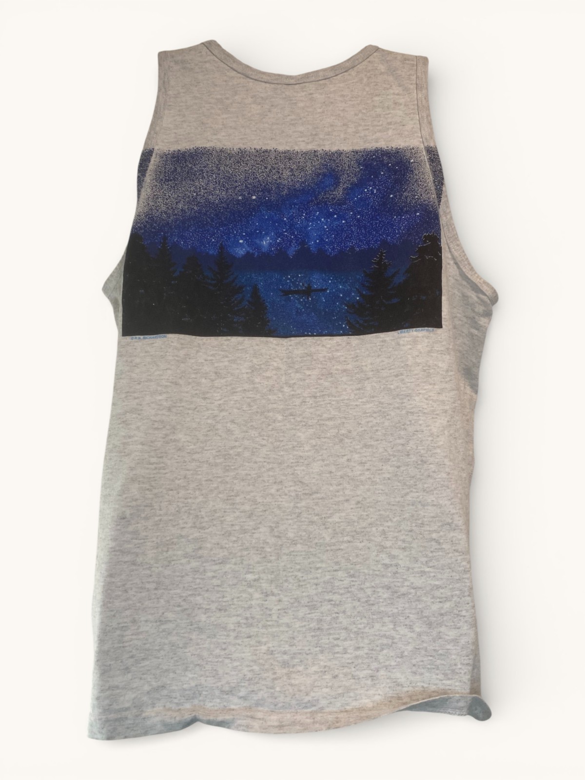 Women’s Grey Tanktop M 90s Art Graphic Monarch Butterfly Caterpillar by D Tyler