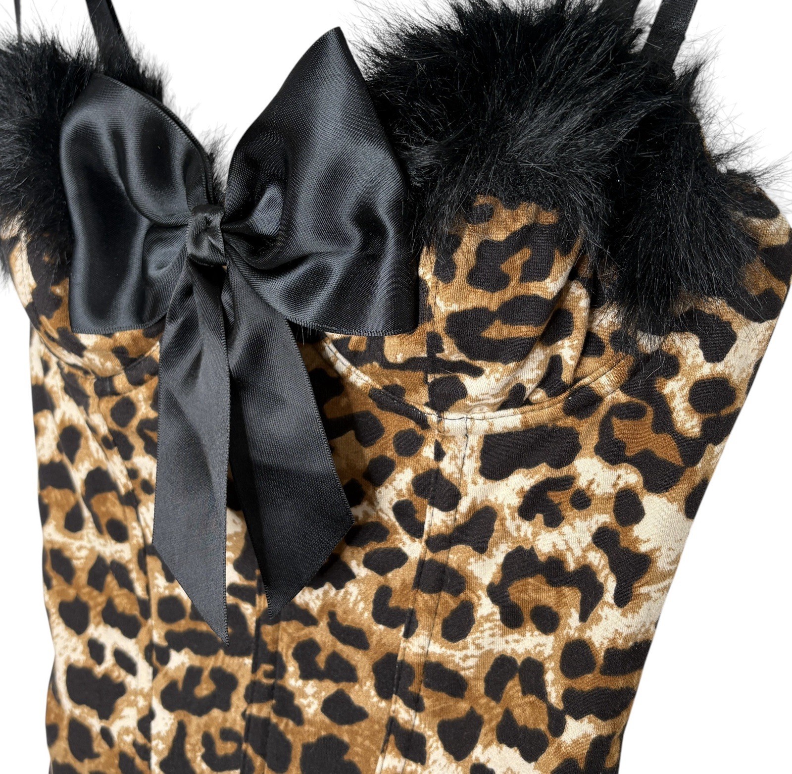 Dolls Kill Leopard Lace Up Corset Bustier XS Halloween Cosplay Trickz N Treatz