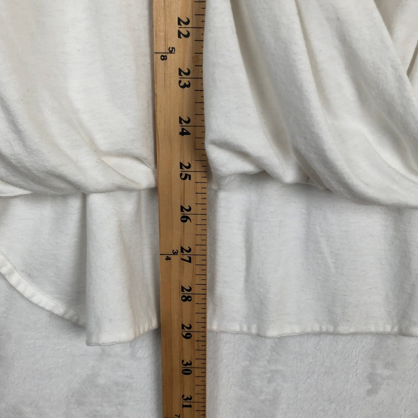 Sundance Womens Cream Draped Surplice Button Front Jersey Knit Blouse Small
