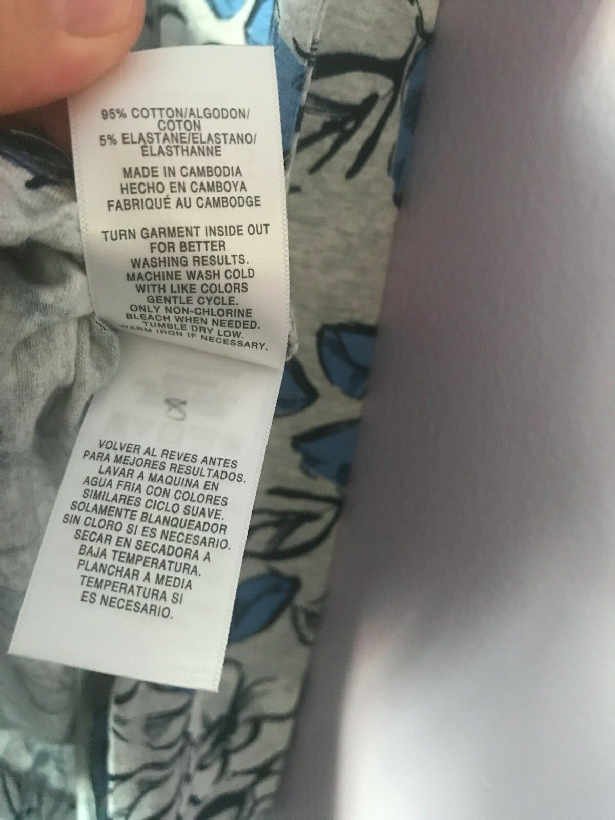 Jones Newyork Cotton Tee Short Sleeve Floral White Blue S,M,L,XL,XXL NWT