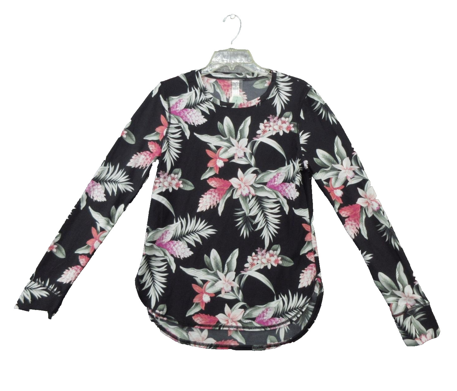 Tommy Bahama Shirt Womens Small Black IslandActive Ginger Floral Rashguard