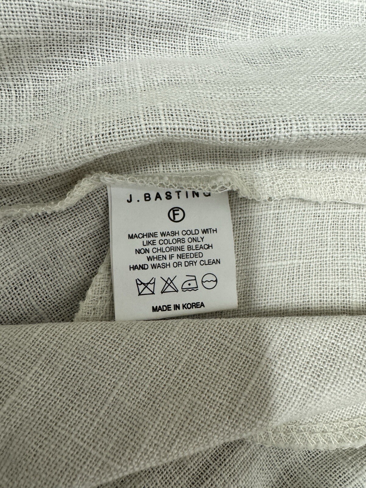 J. BASTING Linen Blend Button Up Shirt Dress Made in Korea Size Small