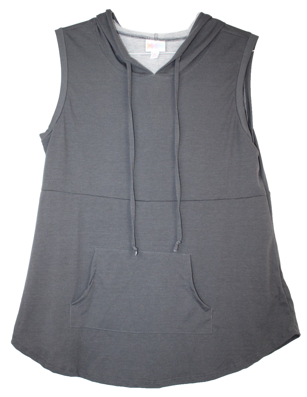 LuLaRoe BRITTANY Women’s Tank Top Hooded Shirt NWT Medium Dark Gray Solid