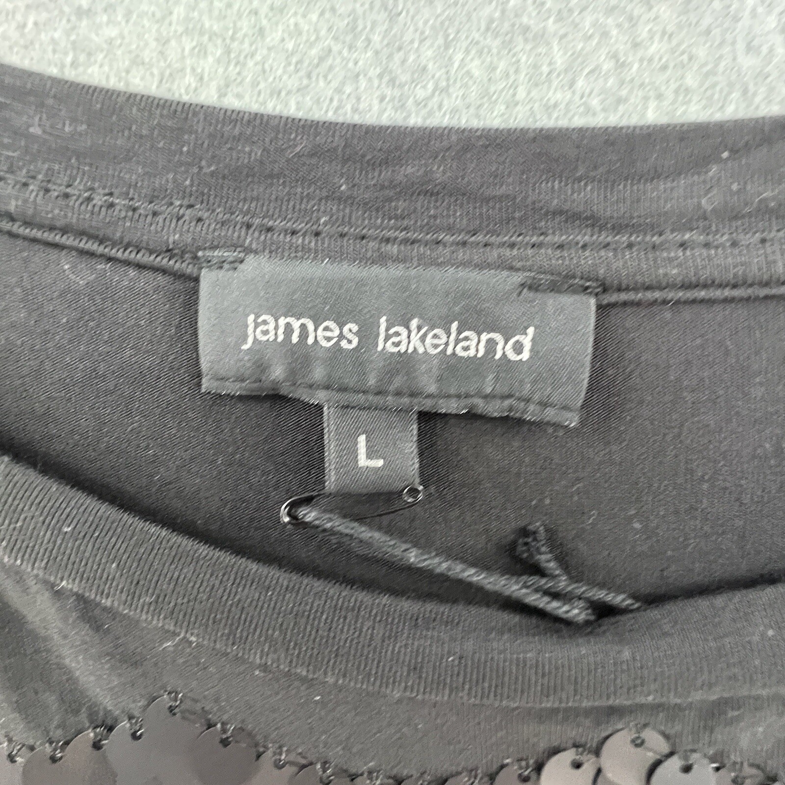 James Lakeland Top Size L Women’s Black Sequin Party Evening Occasion New