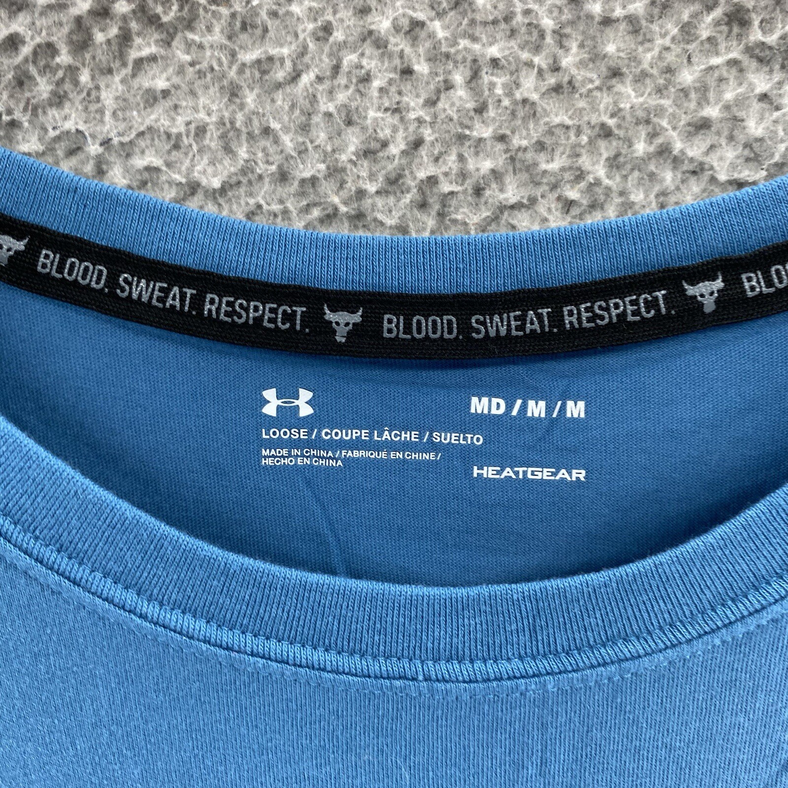 Under Armour T Shirt Women Medium Blue Project Rock Dwayne Sport Gym Workout