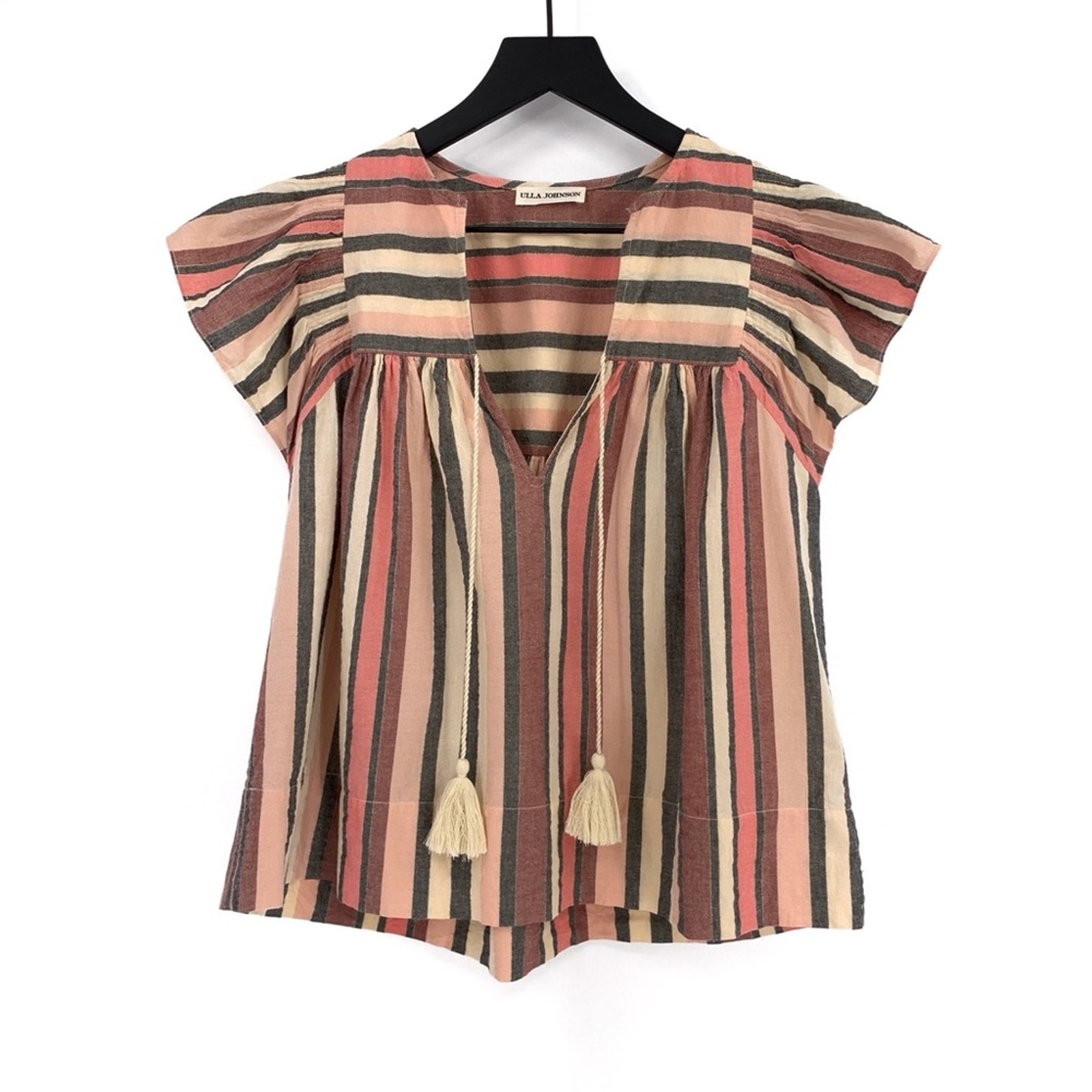 ULLA JOHNSON Amba Top Rosewood Stripe 2
