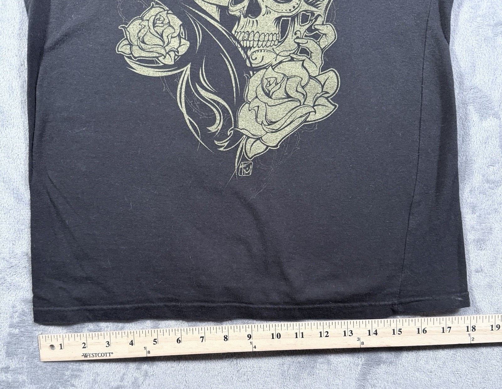 The Civilian Press Women M Tattoo Shirt Chicana Skull Roses Goth Edgy Rockabilly