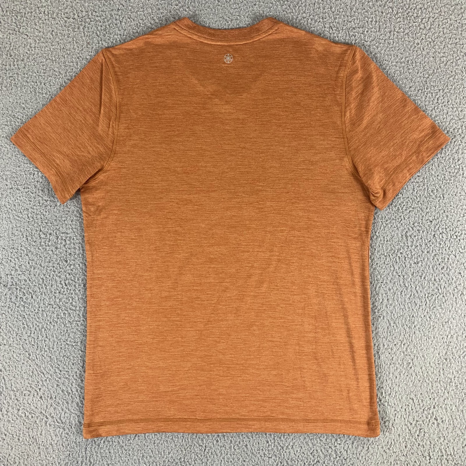 Gaiam Shirt Top Womens Medium Orange Shorts Sleeve Regular-Fit V-Neck Pullover