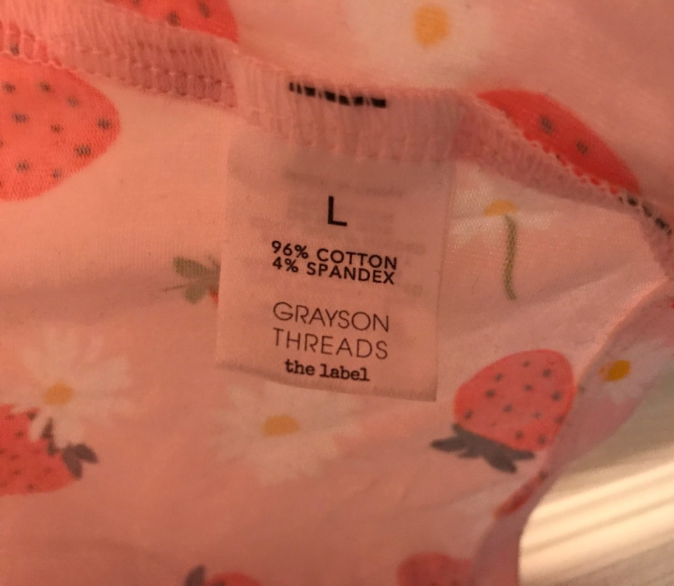 Grayson Threads Pink Cropped Strawberry Print Tank Top Size-Large