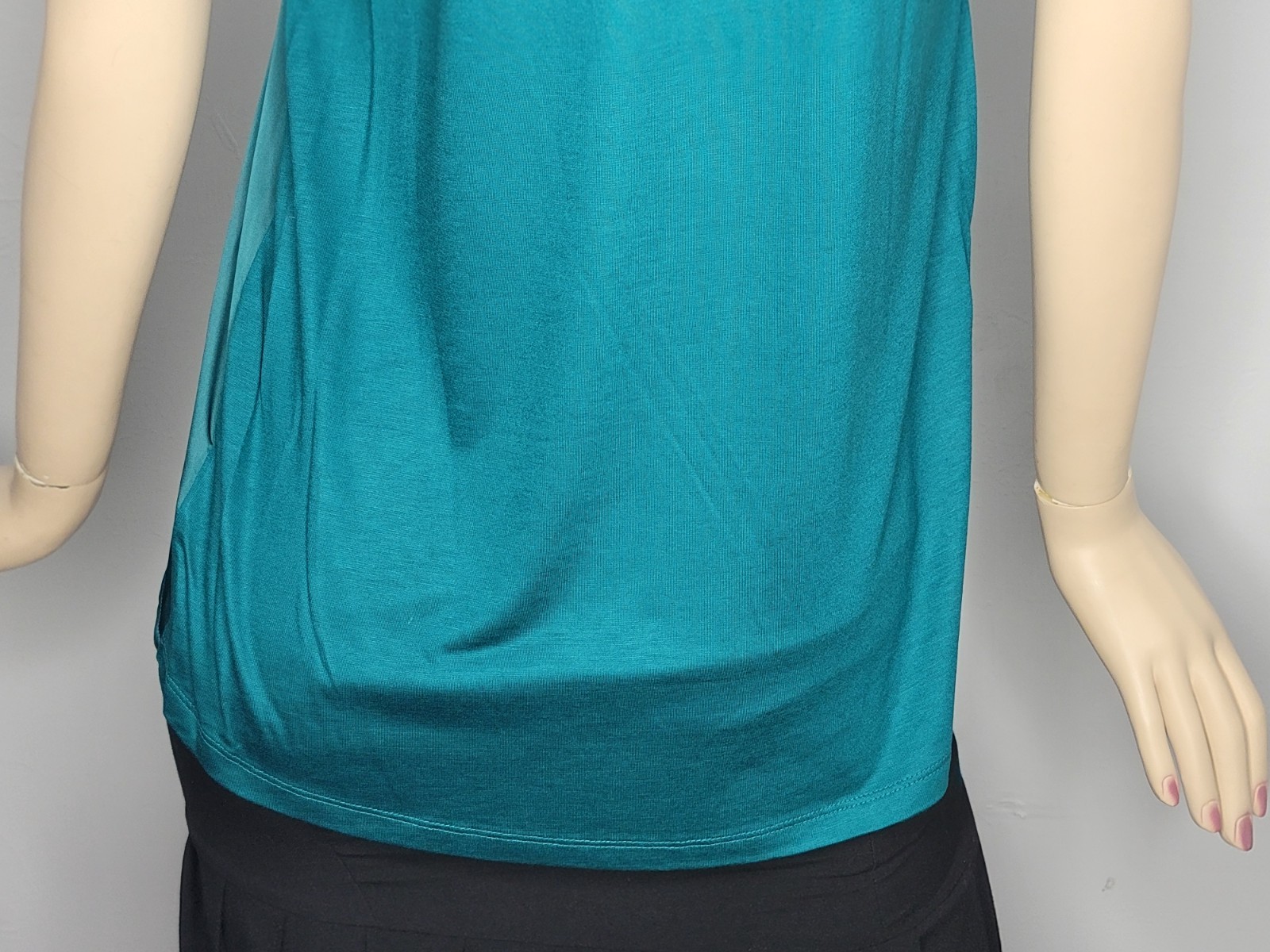 Michael Kors Deep Sea Green Short-Sleeve Scoop-Neck Blouse Size M