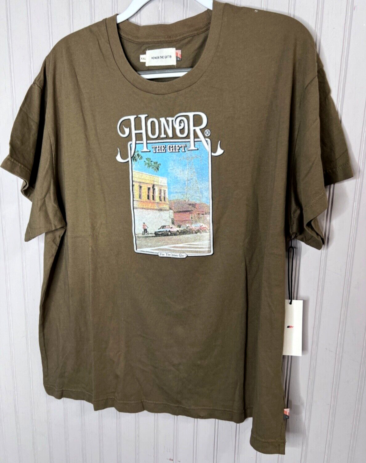 Honor The Gift Unisex TSHIRT XXL Olive Green Inner City Graphic Designer Tee NEW
