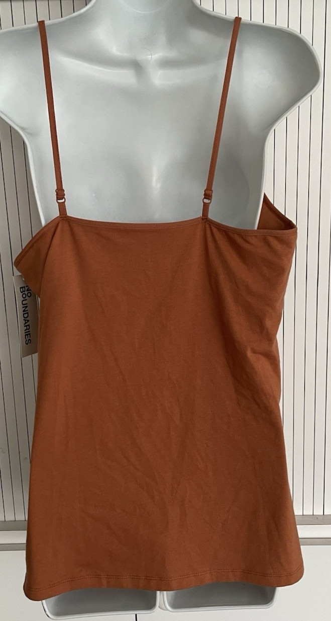 NWT No Boundaries Rust Brown Spaghetti Strap Built in Bra Tank Top XXL (19)