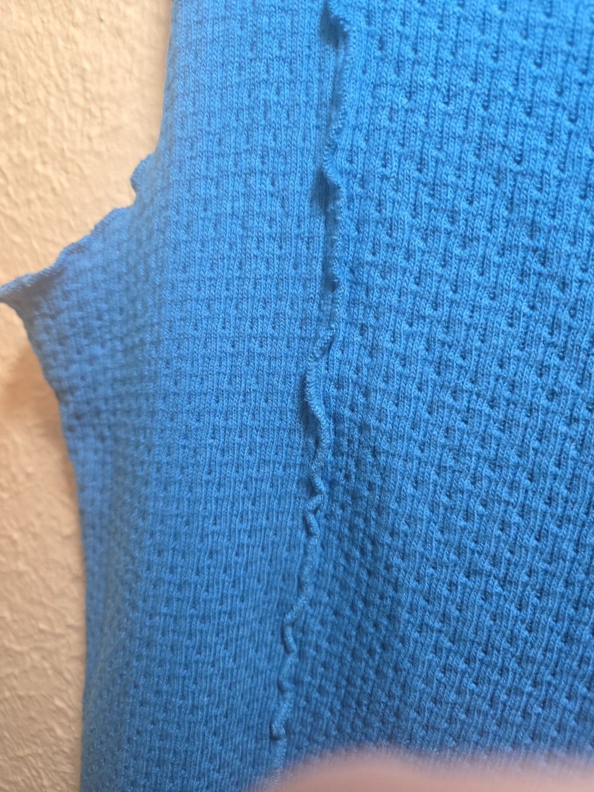 Fitz + Eddi Ribbed Stretch Lettuce Hem Carribean Blue Tank Top Stretch Large