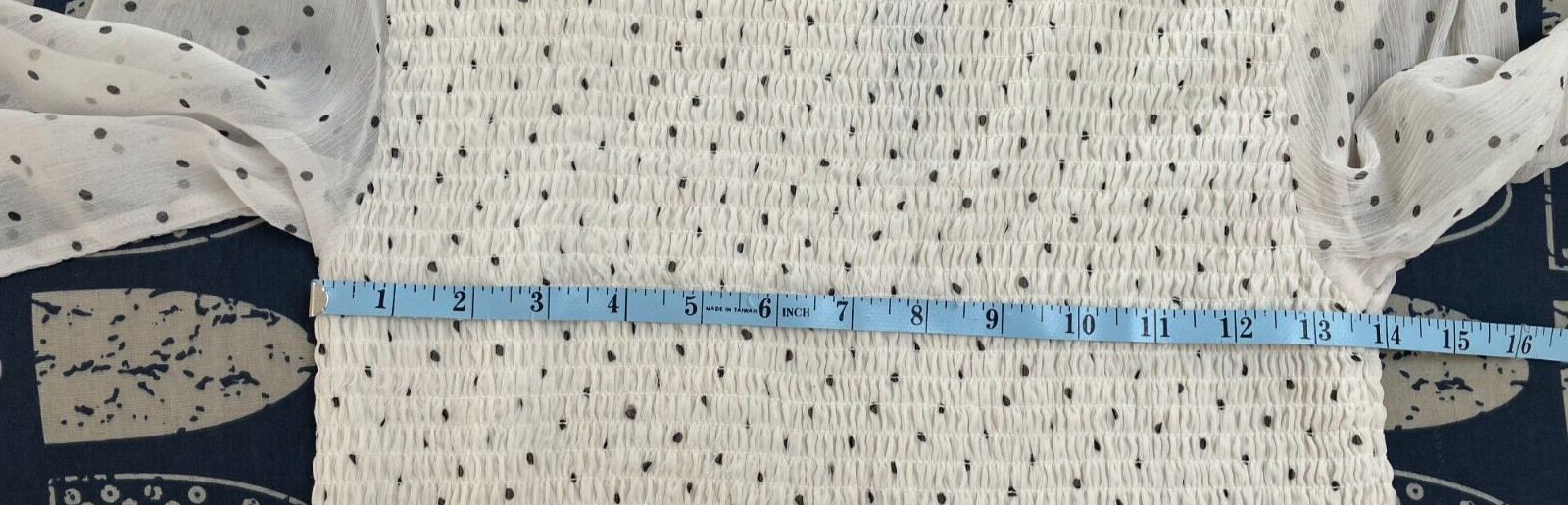Miss Selfridge Long Sleeve Blouse – UK 10/EUR 38/USA 6 Petite – Cream Polka Dot