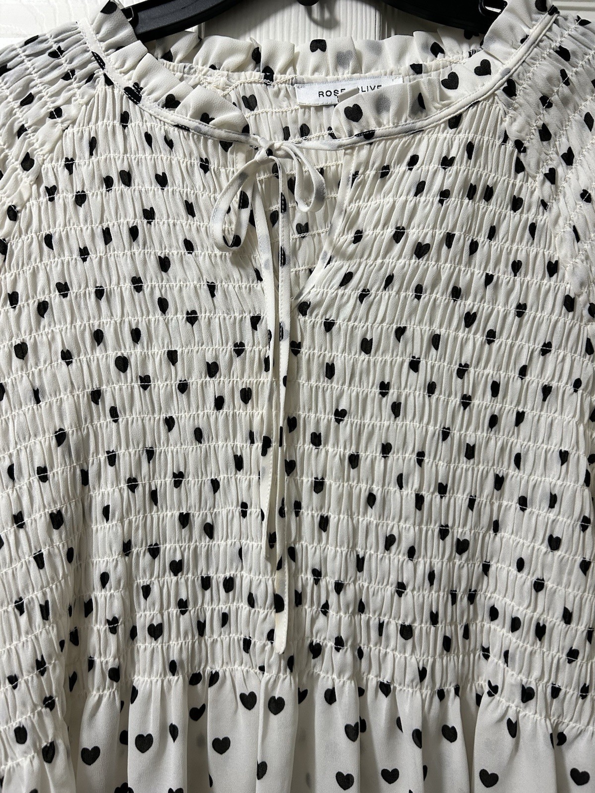 Ladies Rose & Olive Sheer Tunic Large Poka Dot Blouse