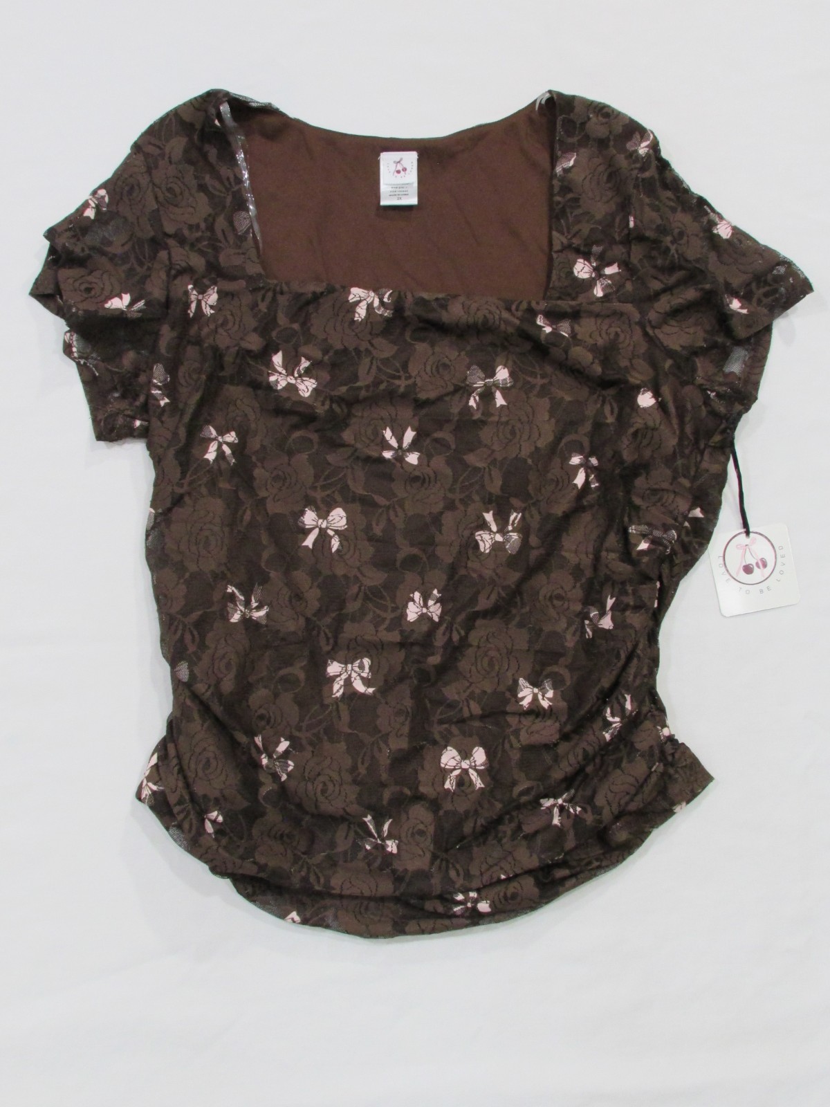Love to be loved Blouse Women’s Shirt SZ 2X Brown NWT