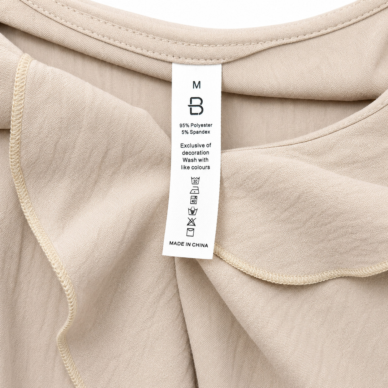 Blooming Jelly Womens Ruffle Blouse Size M Beige Cascade V-Neck Bell Sleeve Top