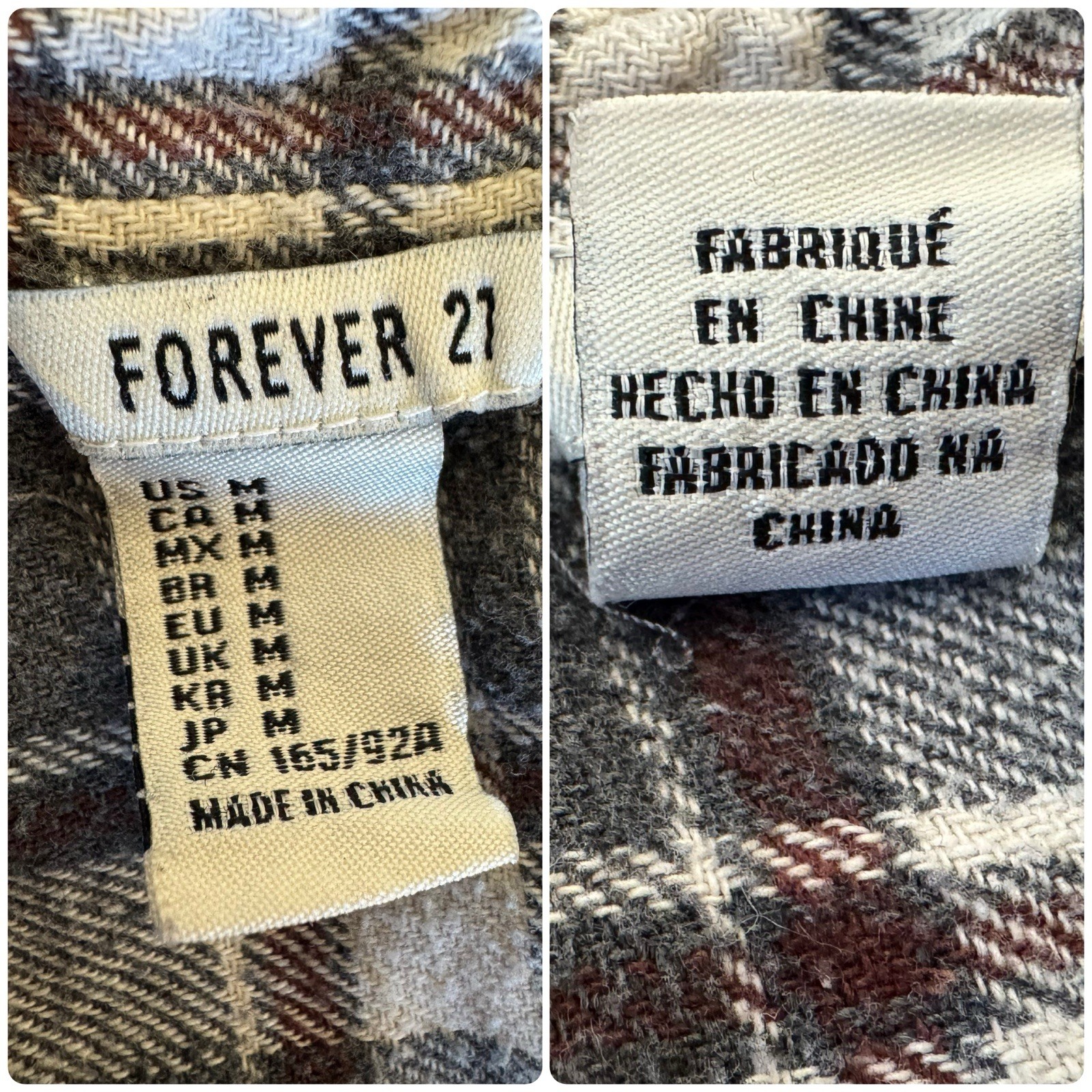 NIRVANA Kurt Cobain Upcycled Retro Vintage 90s Grunge Rock Plaid Flannel Size M