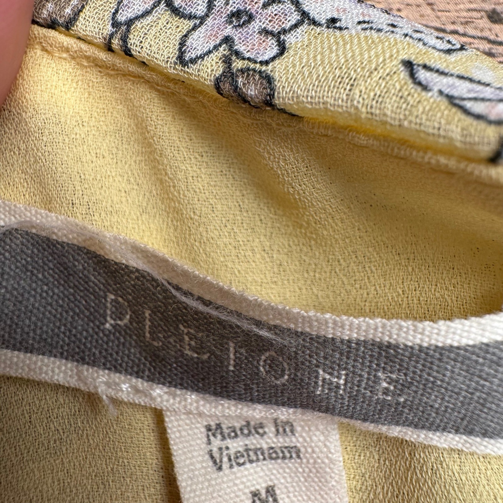 Pelepone Yellow Floral Wrap Peplum Blouse Bell Sleeve M