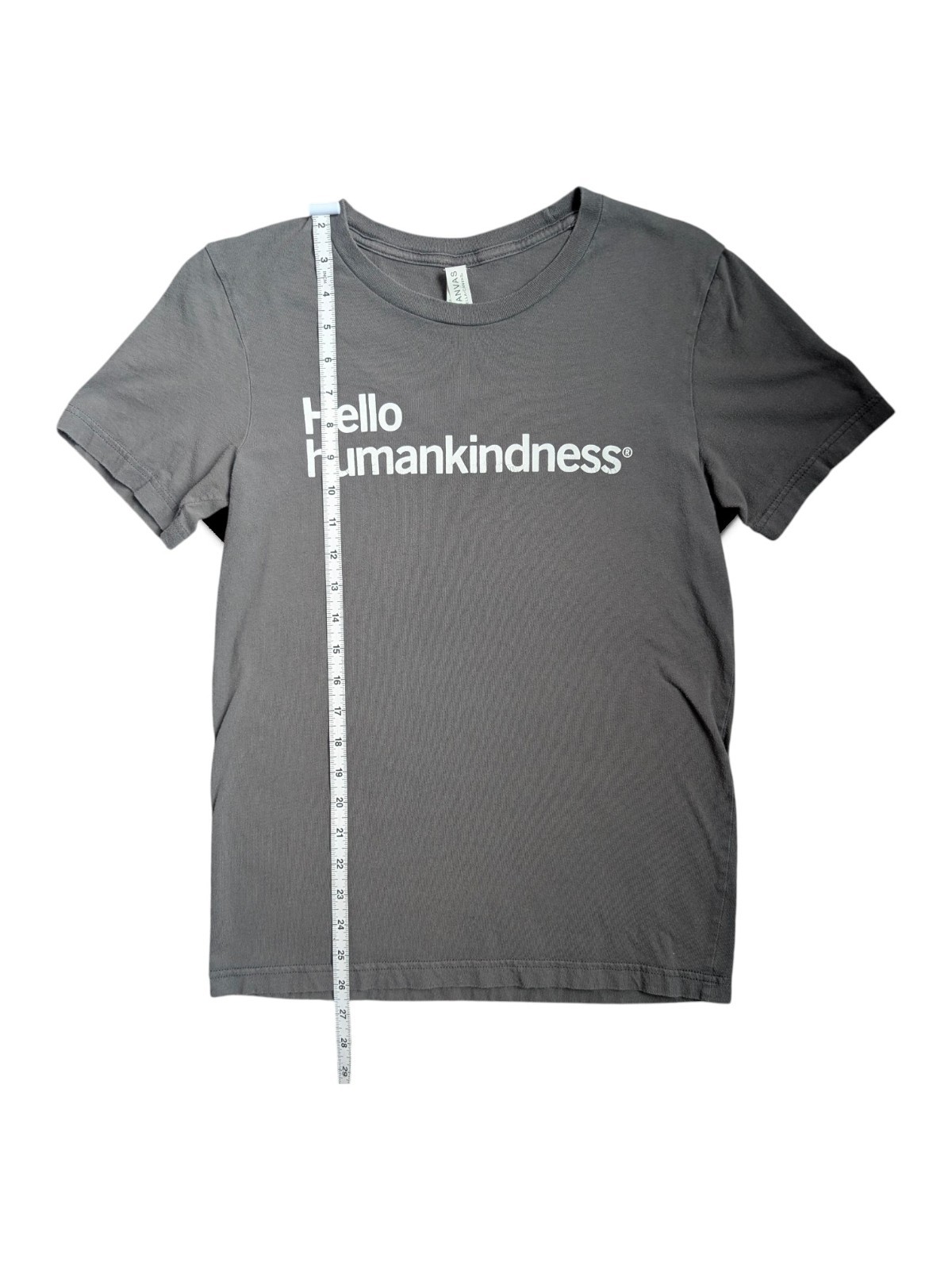 Bella + Canvas Womens Gray Cotton Jersey Hello humankindness Graphic Tee S
