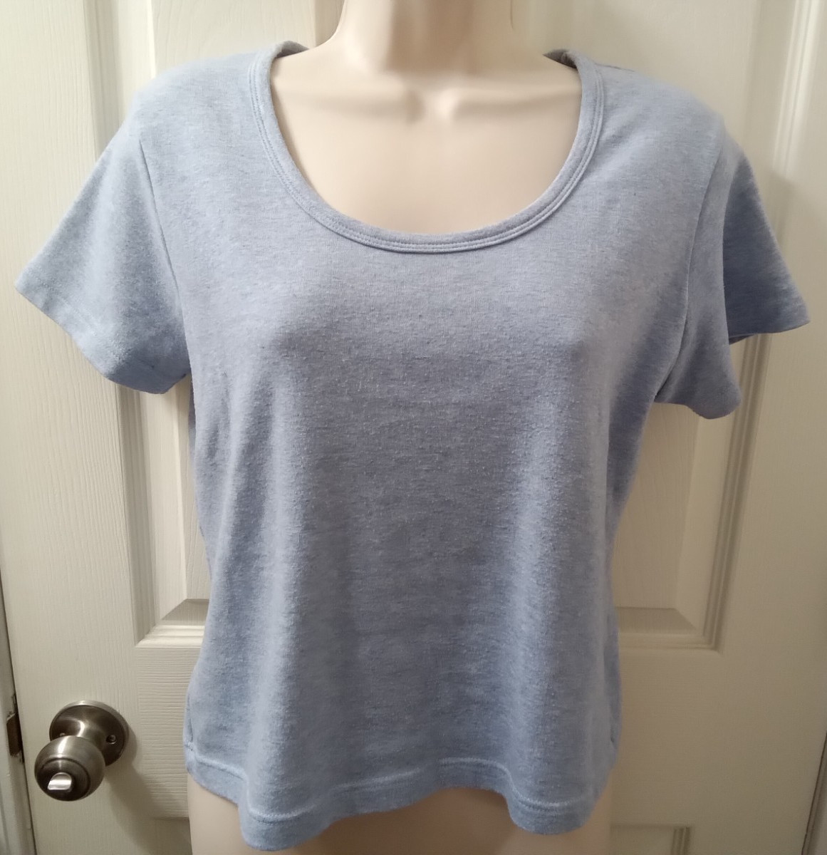 ROUTE 66 LADIES SHORT SLEEVE SCOOP NECK BLUE TOP/TEE – SIZE LARGE